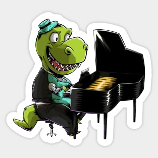 Dinosaur Piano Player Sticker